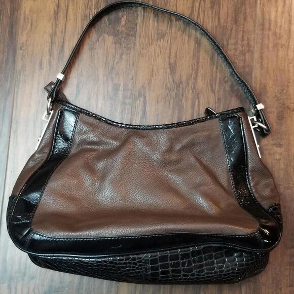 Dana Buchman Purse Brown Black Shoulder Bag winter fall - Picture 3 of 4
